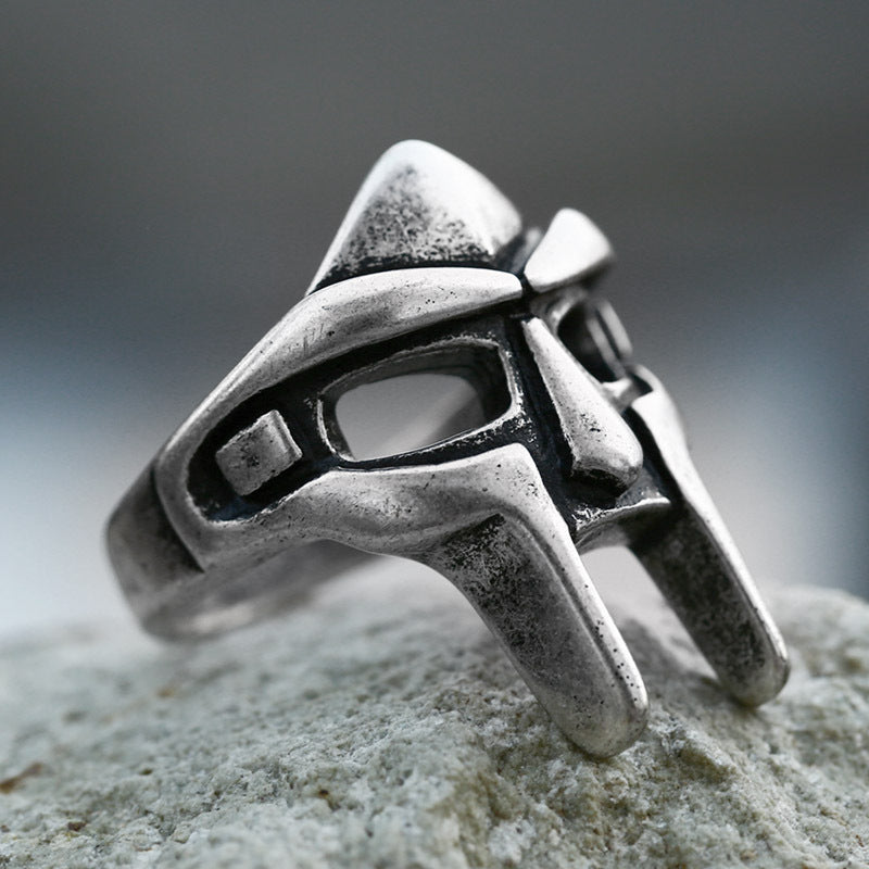 Men's Personality Mask Stainless Steel Ornament Retro Rings