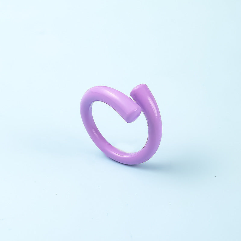 Personality Fashion Macaron Color Design Sense Rings