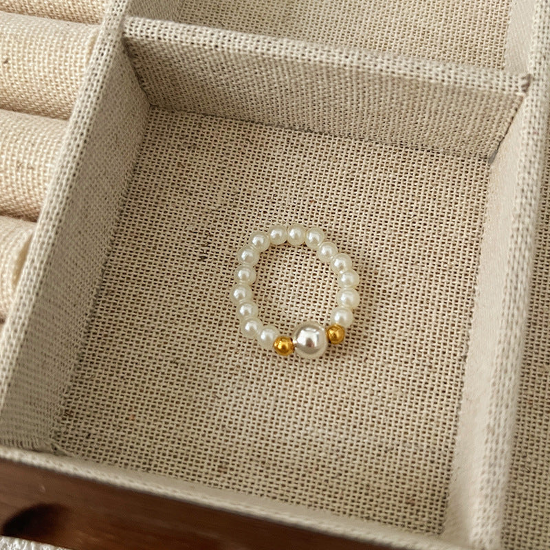 Beads Niche Design Advanced Finger Light Luxury Rings