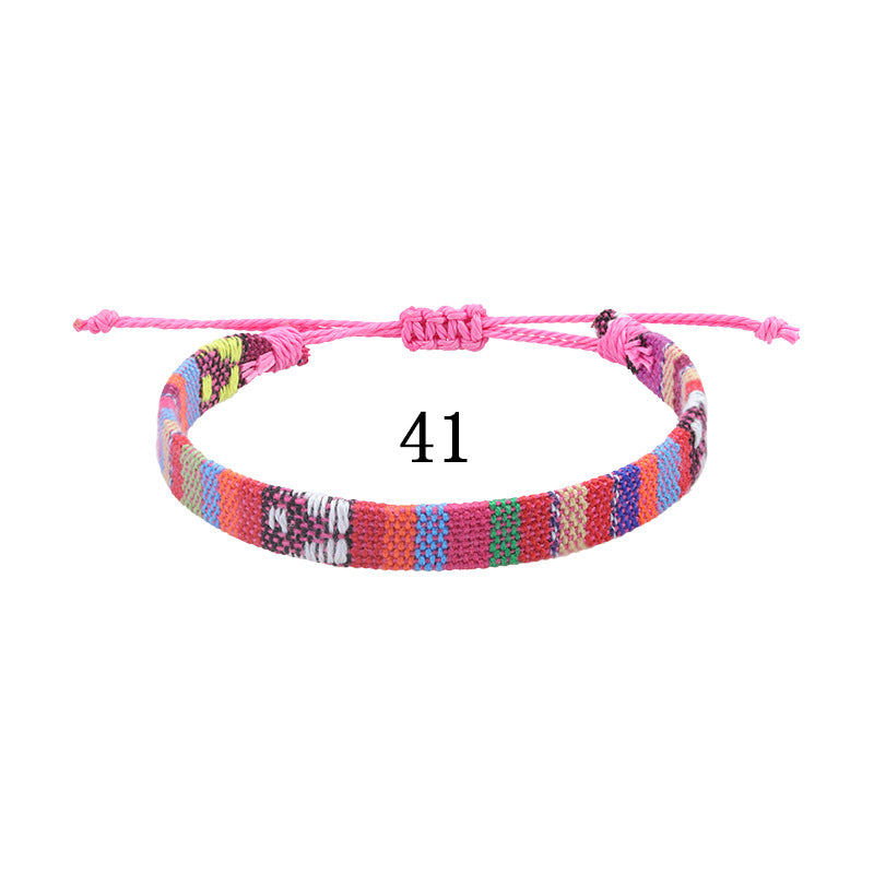 Style Cotton Linen Woven Fabric Carrying Bracelets
