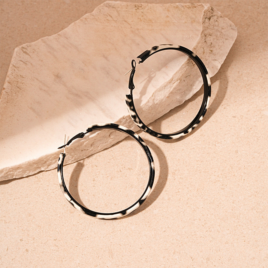 Women's Big Circle Sier Pin Ear Exaggerated Niche Temperament Rings