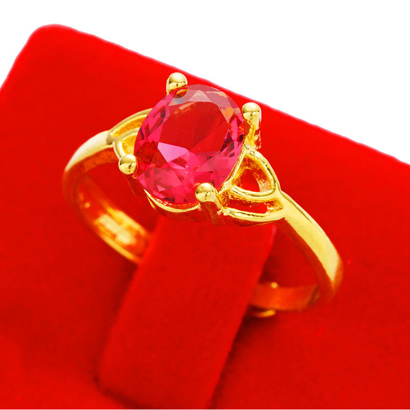 Women's Imitation Diamond Colored Gemstone No Color Rings