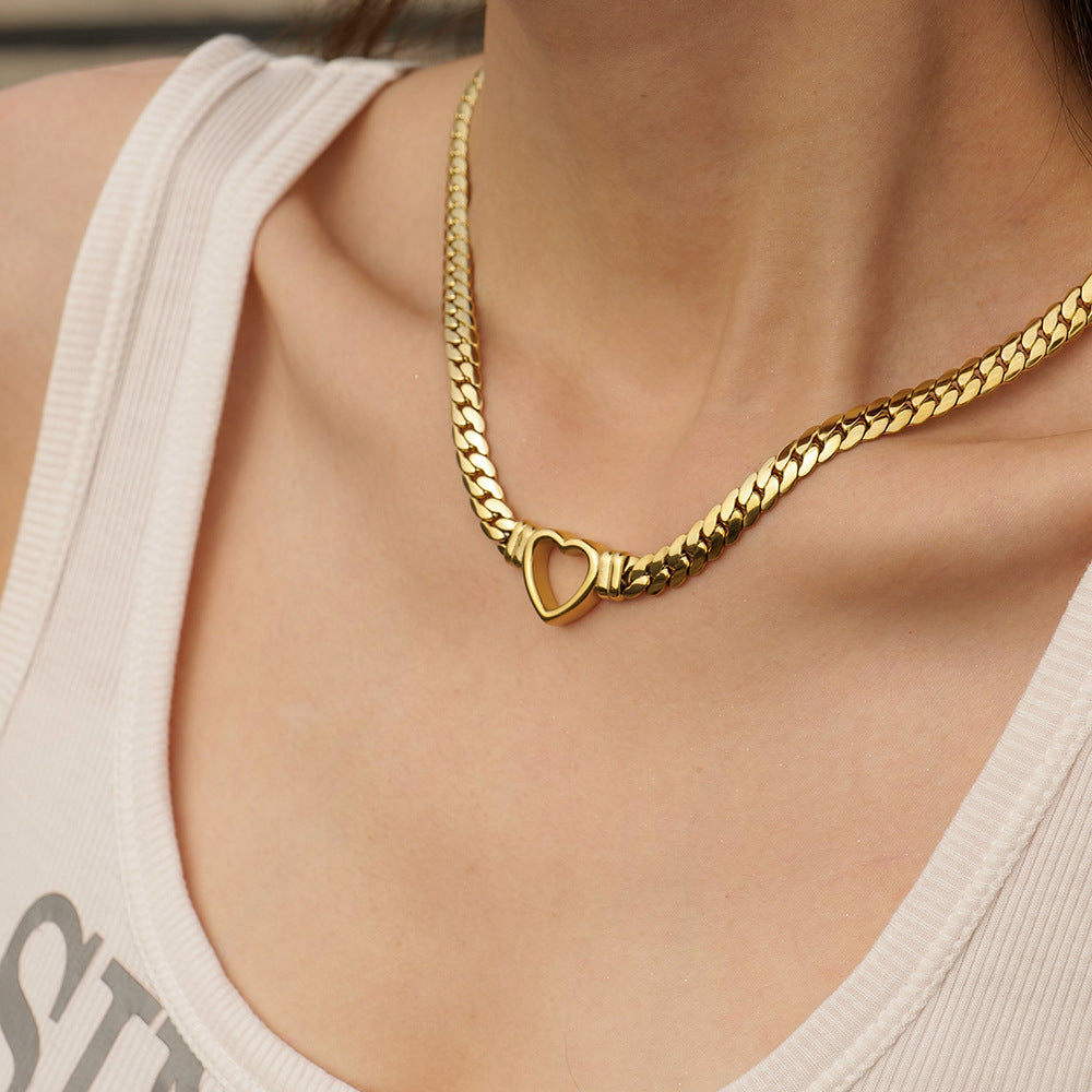 Hip Hop Gold Flat Cuban Link Chain Necklaces