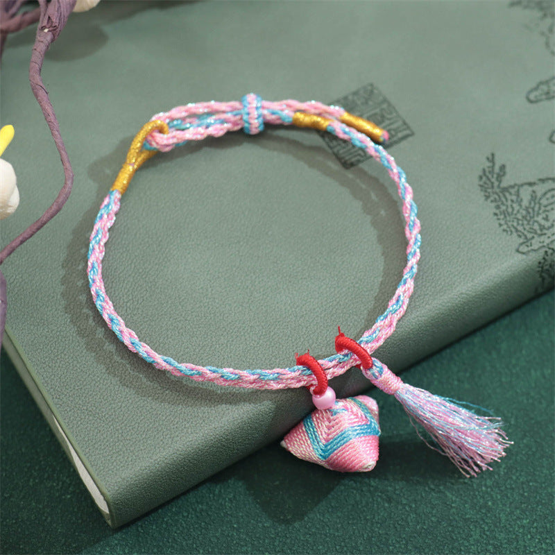 Small Tassel Hand-woven Adjustable Carrying Strap Holiday Bracelet