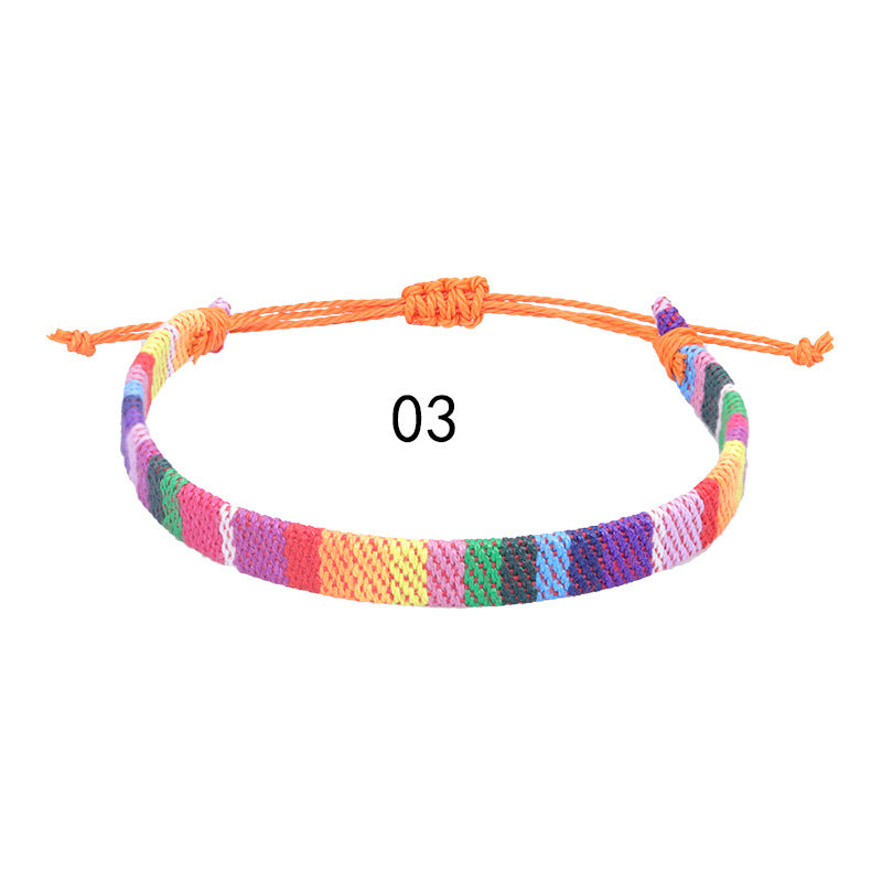 Style Cotton Linen Woven Fabric Carrying Bracelets