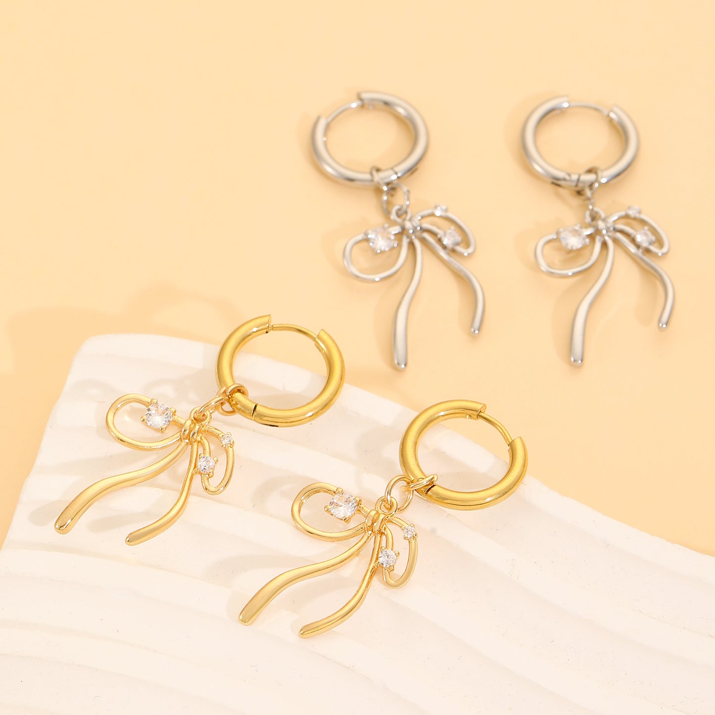 Women's Design Fairy Tale Zircon Bow High-grade Earrings