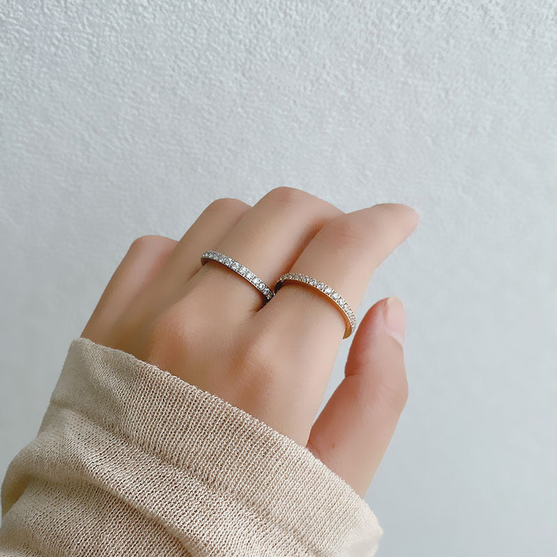 Full Circle Diamond Titanium Steel Female Niche Rings