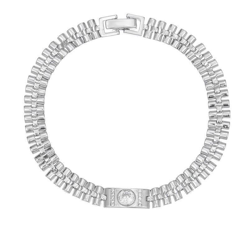 Women's & Men's Style Niche Strap Zircon Simple Texture Bracelets