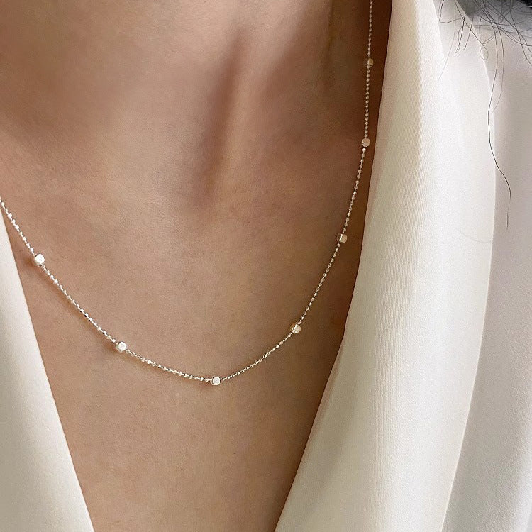 Women's Italian Super Flash Square Fashionable Minimalist Solid Necklaces