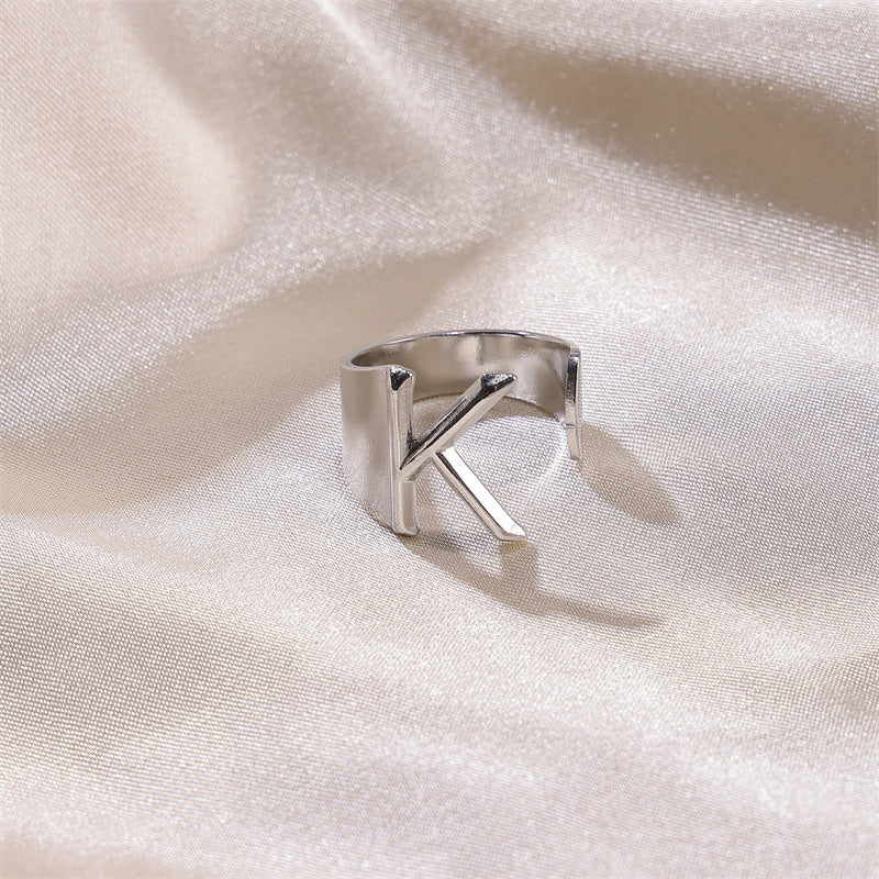 Letters Female Style Fashion Knuckle Personality Vintage Stainless Rings