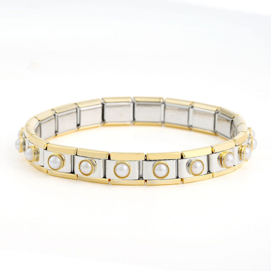 Fan-shaped Pink Peach Heart Single Stainless Bracelets