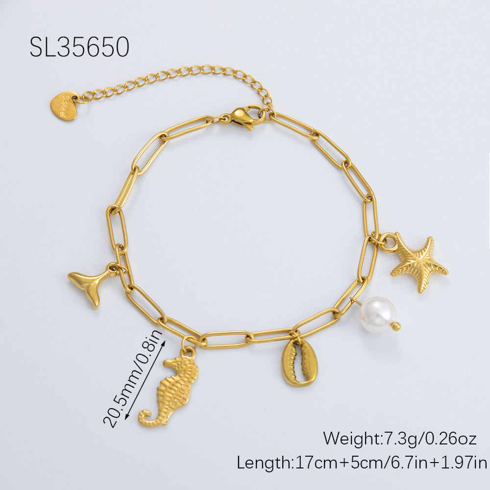 Women's Summer Stainless Steel Electroplated Gold Style Bracelets