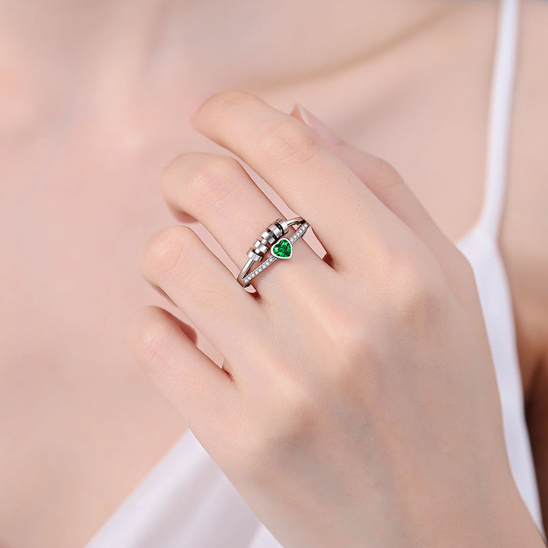 Women's Cool Style Heart Shape With Diamond Rings
