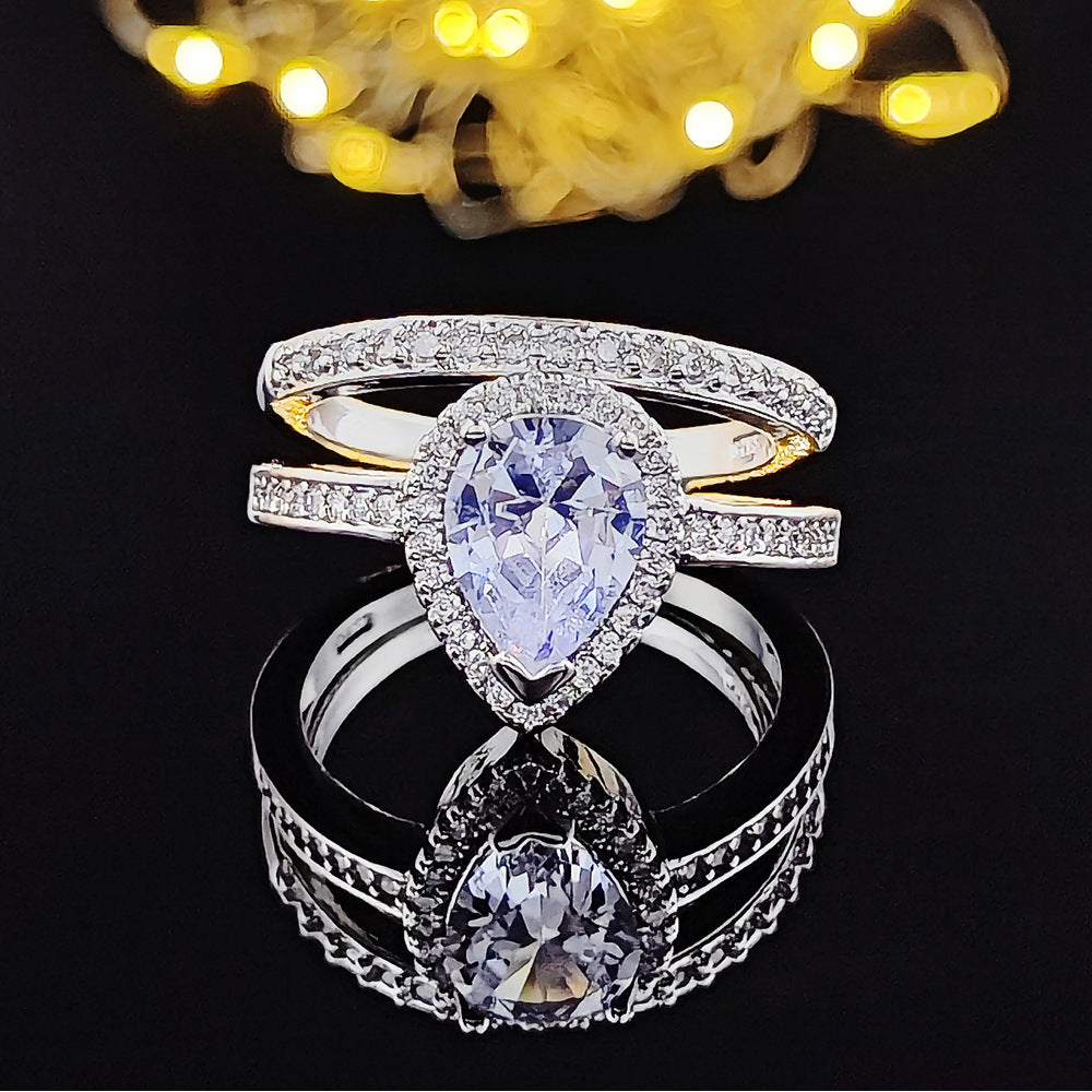 Women's Luxury Round Geometric Combined Design Advanced Rings