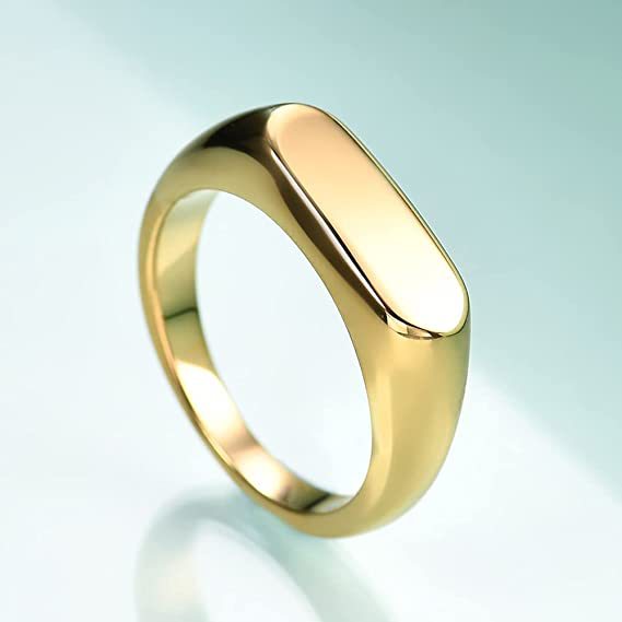 Women's Retro Simple Titanium Steel Casting Strip Rings