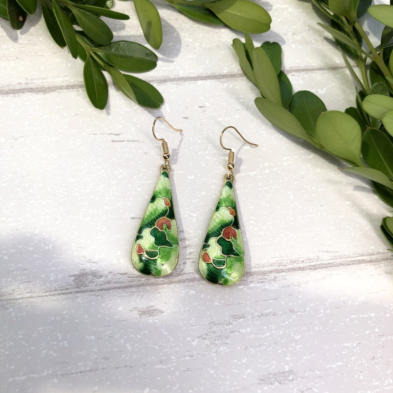 Women's Handmade Cloisonne Classical Simple Temperamental Water Earrings