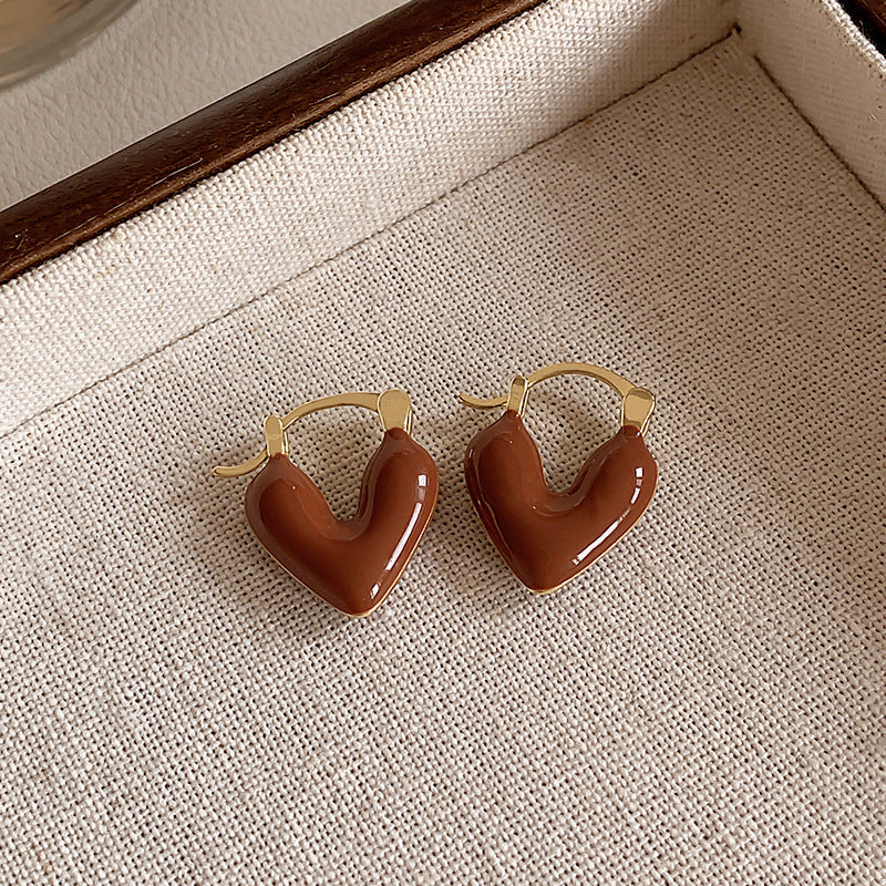 Women's French Retro Amber Elegant Design High-grade Earrings