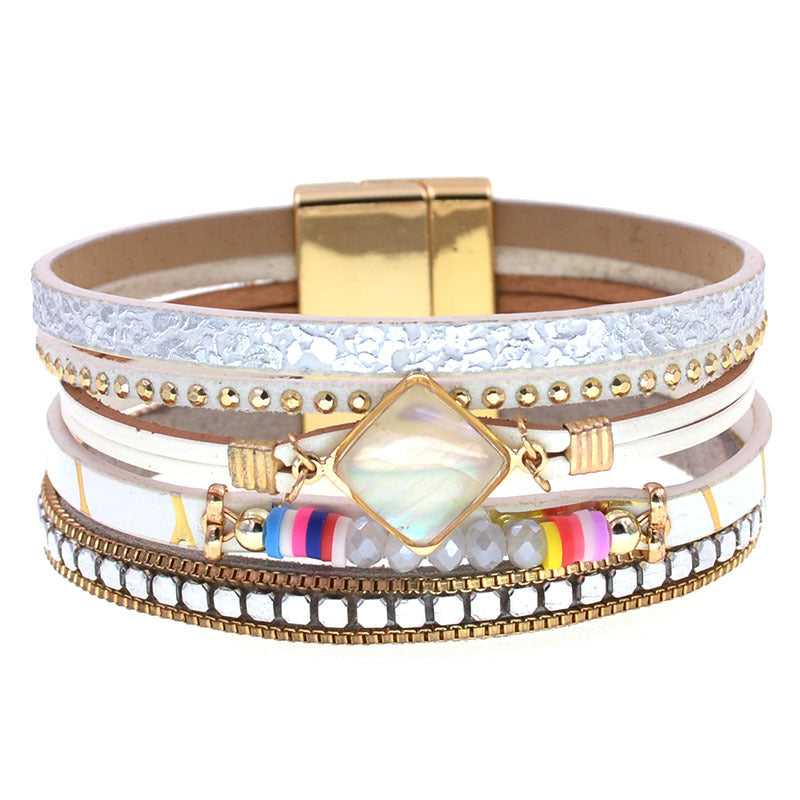 Women's High Quality Leather Fashion Zircon Accessories Bracelets
