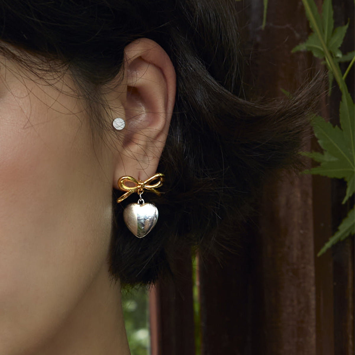 Contrast Color Love Heart Advanced Sense Earrings