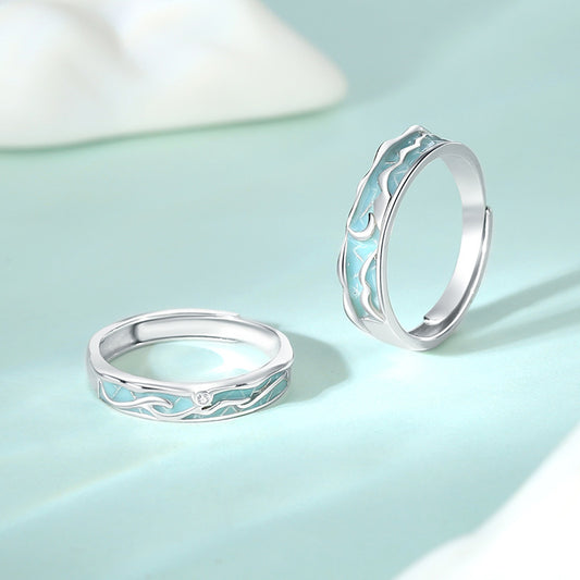 Misty Rain Couple Sterling Sier National Rings