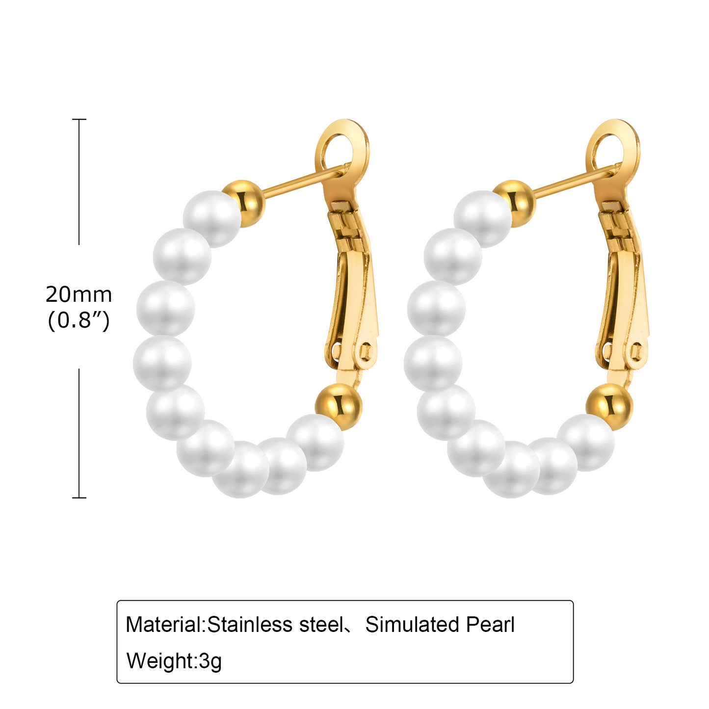 Women's Ornament Imitation Pearl Shaped Ear Titanium Earrings