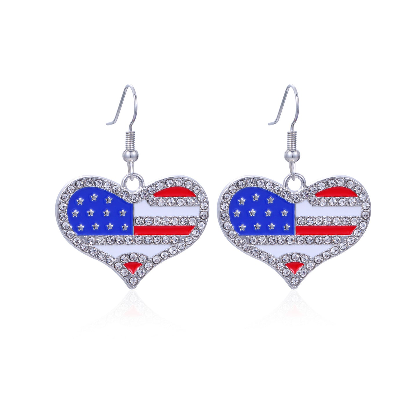 Alloy Dripping Oil Stars Stripes National Rings