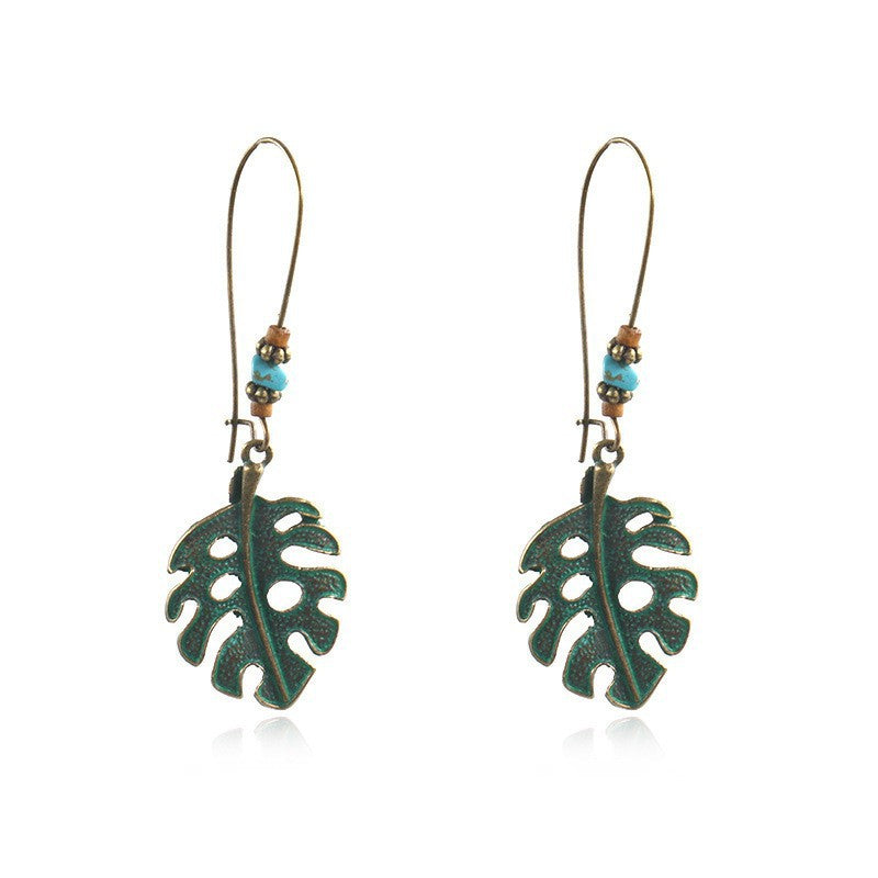 Women's Graceful Ear Hook Dripping Alloy Turquoise Rings