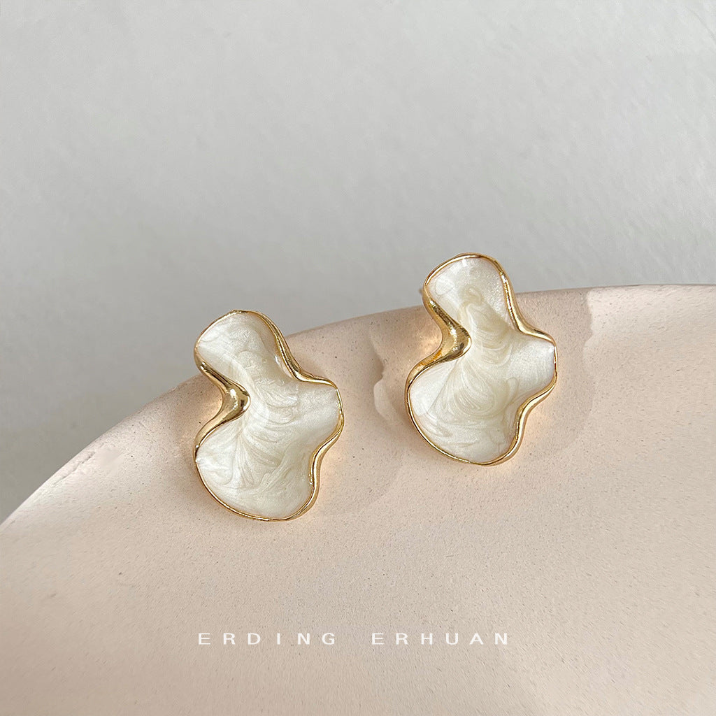 Artistic Abstract Geometric Irregular Sier Needle Earrings