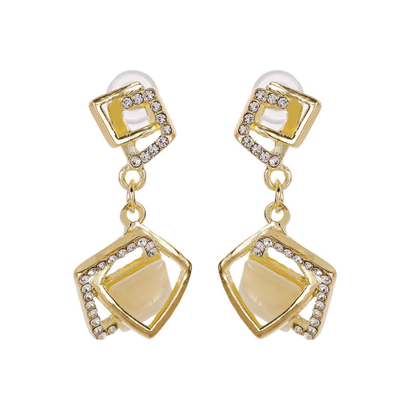 Fashion Geometry Pattern Diamond Female Korean Earrings