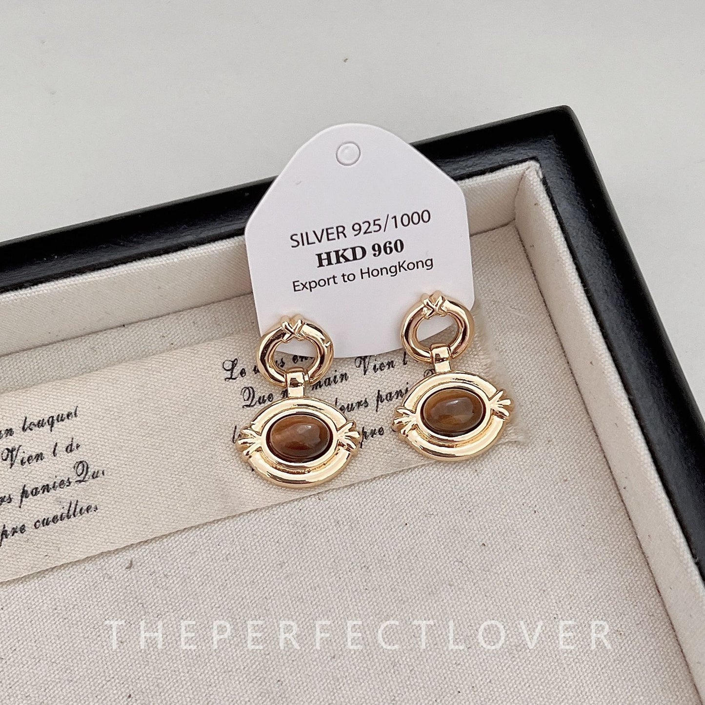 Tigereye Combination French Simplicity Design Light Earrings
