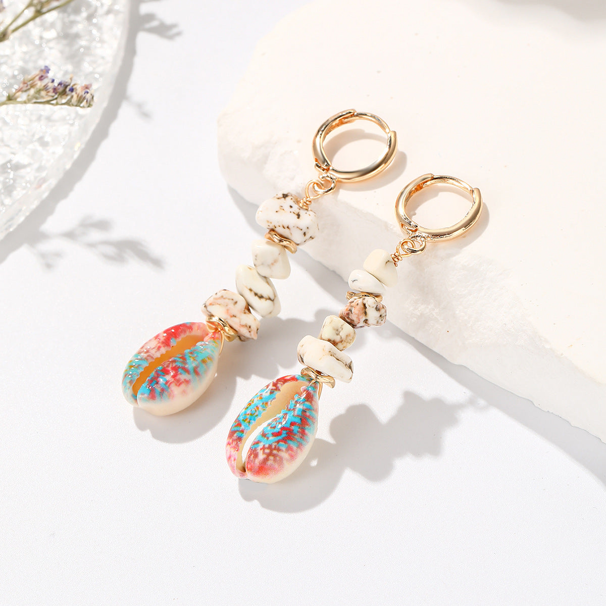 Women's Gravel Ear Minimalist Design Colorful Light Earrings