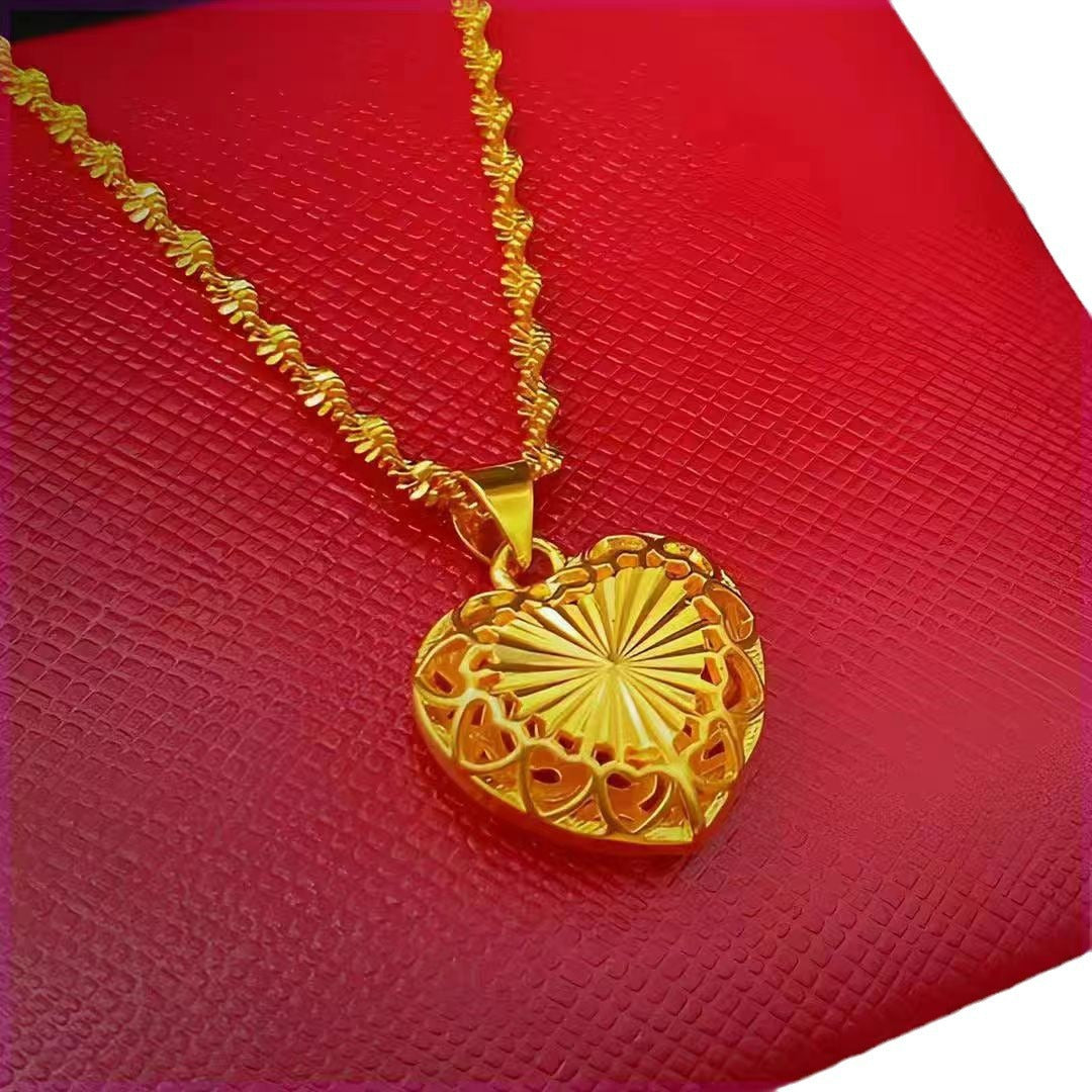 Vietnam Placer Gold Rich Flower Clavicle Chain Love Necklaces