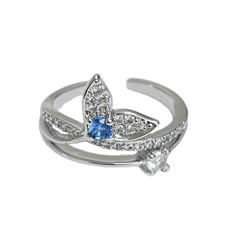 Super Flash Zircon High-grade Open Light Luxury Minority Design Rings