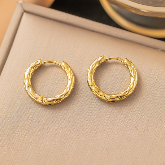 Women's Steel Round High-grade Mild Luxury Retro Stainless Earrings