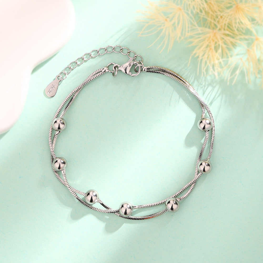 Women's Beads Simple Trendy Artistic Fresh Round Snake Bracelets