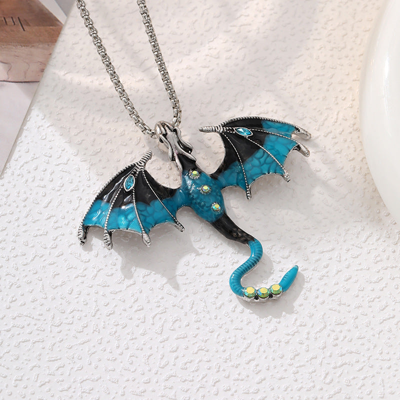 Drop Oil Cartoon Flying Dragon Shape Fashion Necklaces