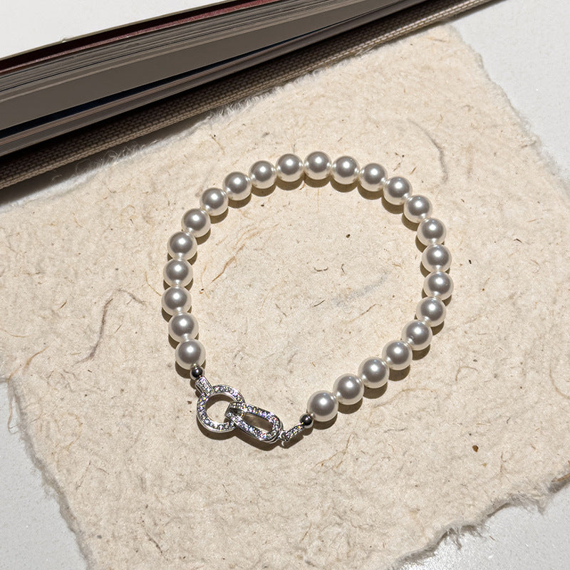 Women's Buckle Perfect Circle Polo Pearl Simple Bracelets
