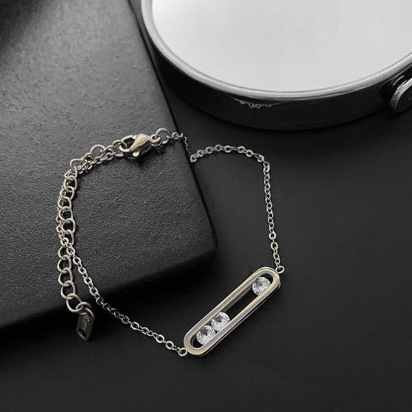 Women's No Fading Rectangular Flowing Zircon Clavicle Chain Gold Necklaces
