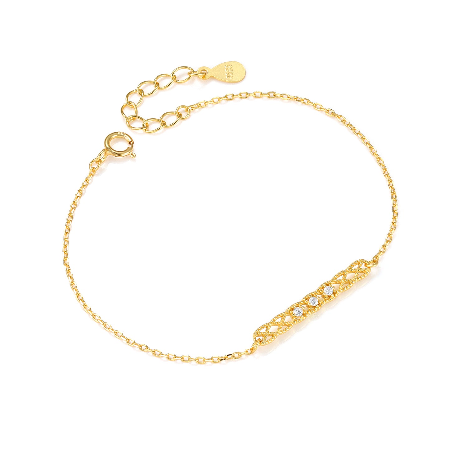 Women's Micro Inlaid Zircon Hollow Lace Design Bracelets