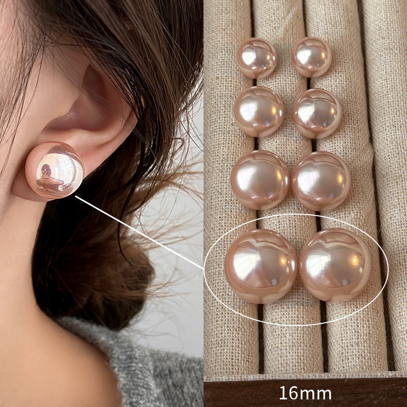 Women's Blossom Pink Steamed Bread Pearl Sterling Sier High-grade Earrings