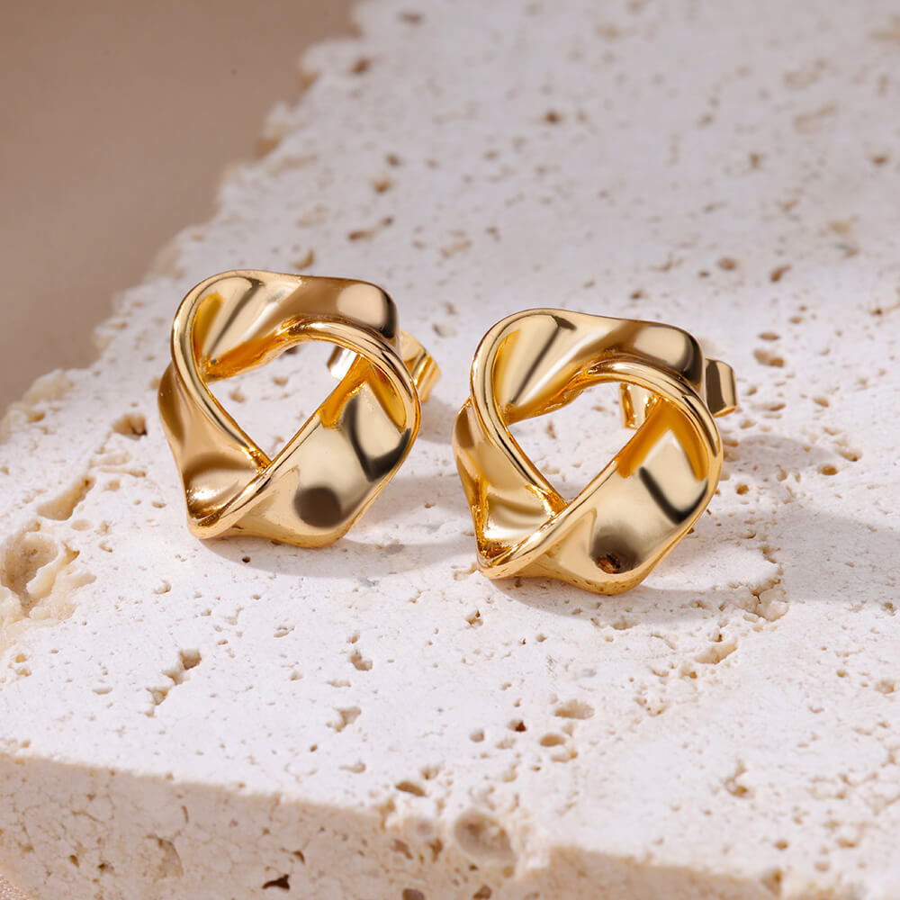 Polygon Mobius Strip Five-pointed Star Hollow Earrings
