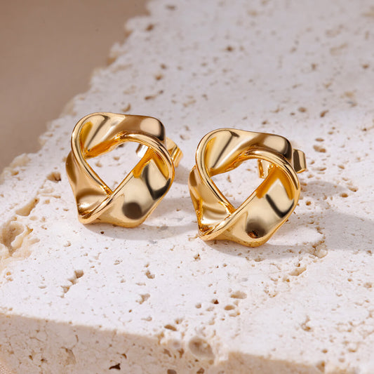 Polygon Mobius Strip Five-pointed Star Hollow Earrings