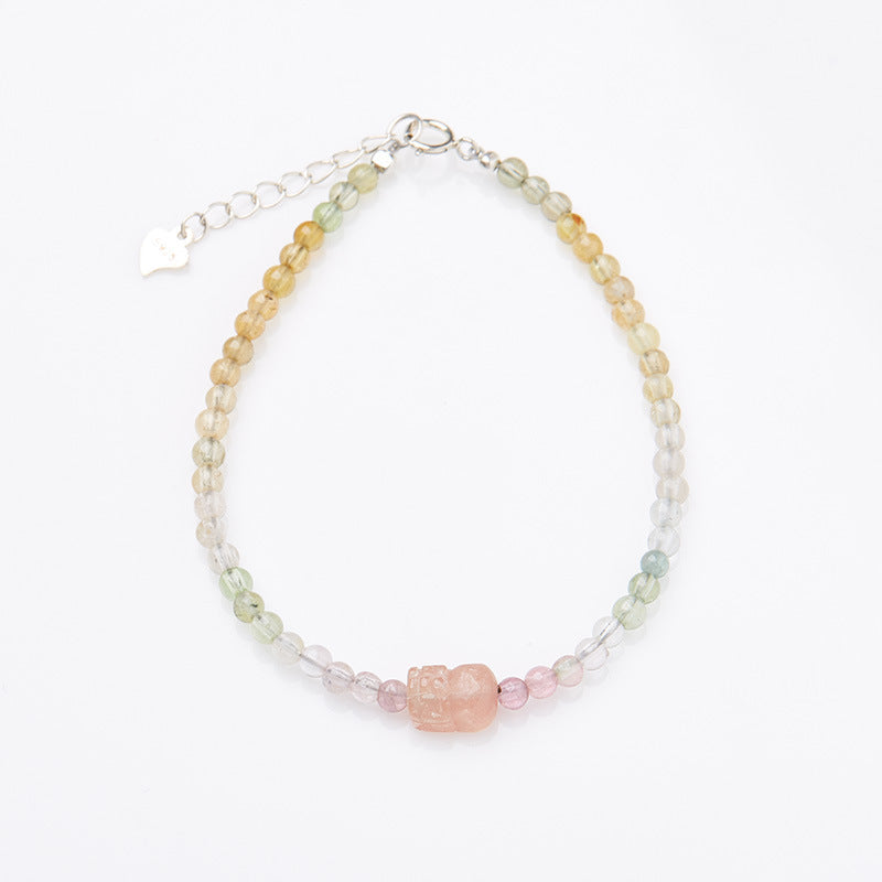 Tourmaline Female Six Words Mantra Right Rain Bracelets