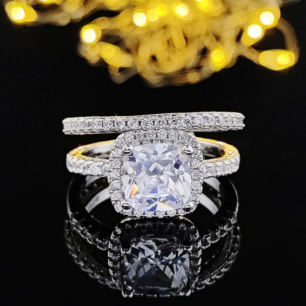 Women's Luxury Round Geometric Combined Design Advanced Rings