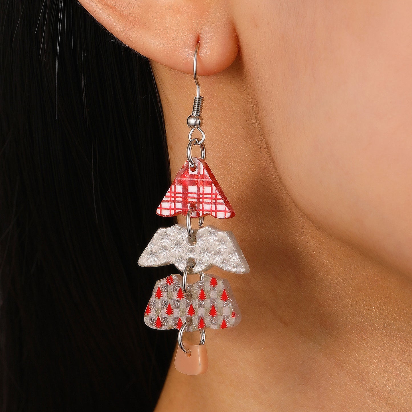 Christmas Ornaments Female Creative Tree Acrylic Earrings