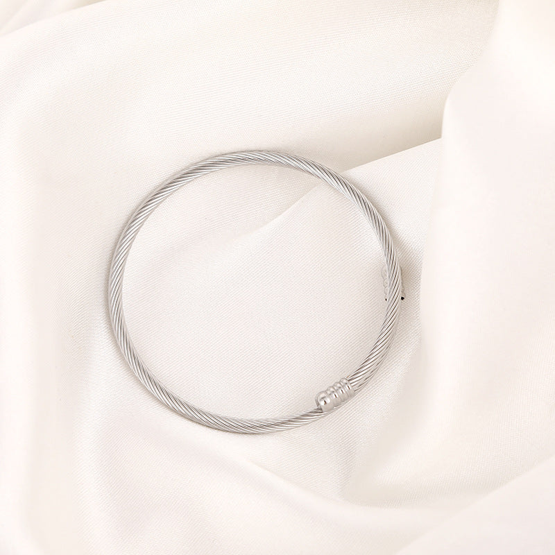 Women's & Men's Metal Twist Bangle Adjustable Universal Accessories Bracelets