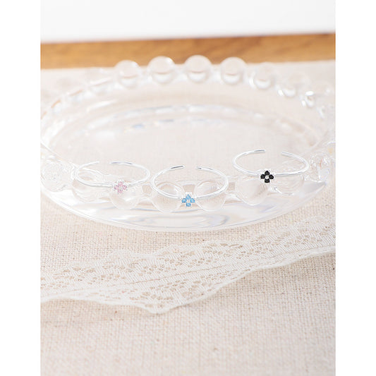 Women's Light Luxury Design Lightweight Flower Dot Rings