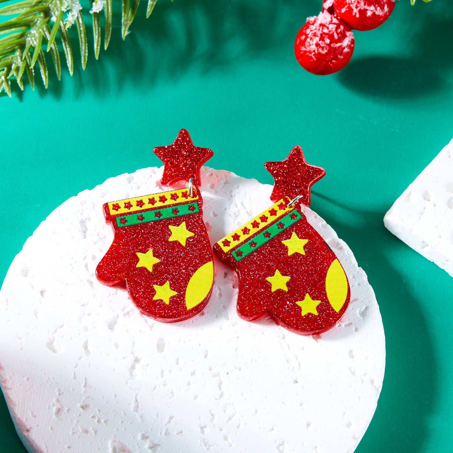 Women's Christmas Creative Cartoon Colorful Tree Acrylic Earrings