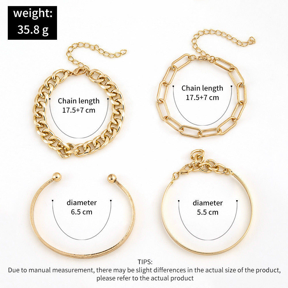 Ornament Style Simple Design Punk Letter Bracelets