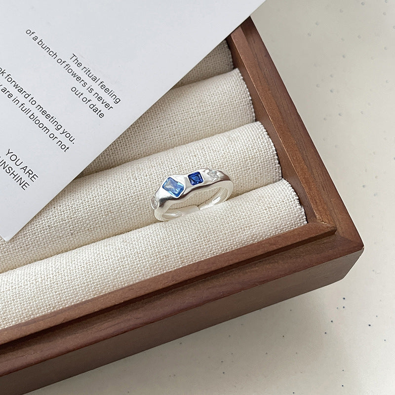 Women's Colorful Heart-shaped Zircon Style Combination Niche High Rings